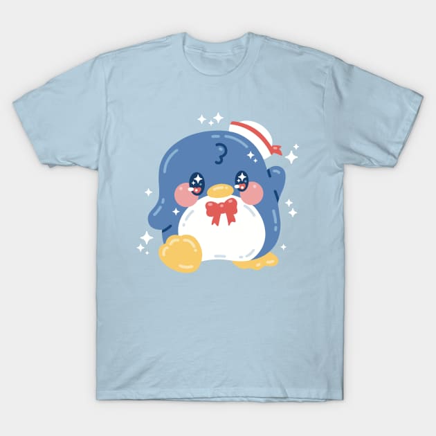 Kawaii Tuxedo Penguin Art T-Shirt by Sweetums Art Shop